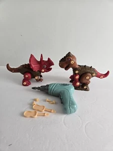 2 juguetes de dinosaurios hágalo usted mismo desmontar STEM construcción construcción construcción juguetes con taladro - Imagen 1 de 8