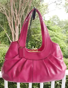 Coach 12520 Barbie Pink Patent Leather Ergo Kisslock Shoulder Bag - Picture 1 of 18