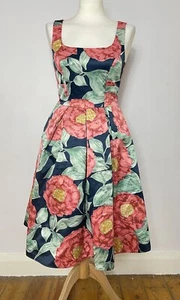 ASOS mehrfarbig marineblaugrün Blumenmusterkleid Hektikrock UK 10 - Bild 1 von 15