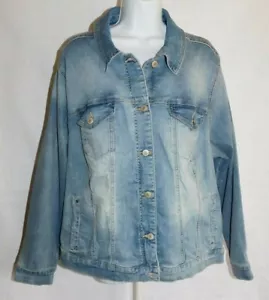 New Directions Denimjacke Stretchknopf Übergröße 3X - Bild 1 von 7