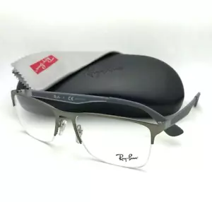 New RAY-BAN Eyeglasses RB 6335 2855 54-17 145 Semi Rimless Gunmetal & Grey Frame - Picture 1 of 12