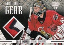 RARE! CRAIG ANDERSON 2012/13 PANINI TITANIUM GAME WORN GEAR 3 COLOR PATCH #05/25