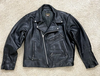 VANSON Hardcore Highwayman talla 54 aislante negro cuero moto chaqueta MiUSA Foto 1 de 4