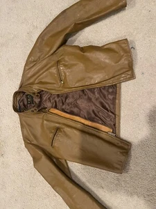 Vintage 1960s Brooks Gold Label Cafe Racer Brown Leather Motorcycle Jacket - Picture 1 of 7