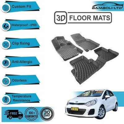 Alfombrilla interior de coche moldeada en 3D para Kia Rio 2016-UP (negro) Foto 1 de 4