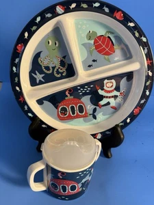 Sugarbooger Divided Suction Plate, Ocean & cup pre-owned great condition - Picture 1 of 4