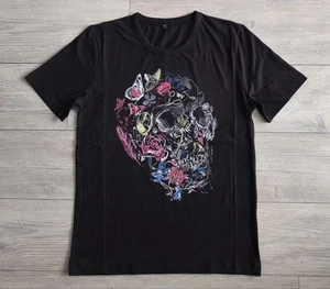 Alexander McQueen T-shirt XL SIZE Obscured Skull Print White Cotton - Picture 1 of 12
