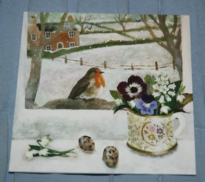 A Welcome Guest : Sarah Bowman - Winter Snow, Small Christmas Card NEW & Sealed - Picture 1 of 4