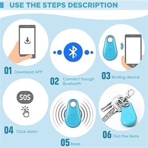 Mini Bluetooth GPS Tracker Key Finder Smart Tag Anti-Lost Alarm for Pet Wallet B - Picture 1 of 13