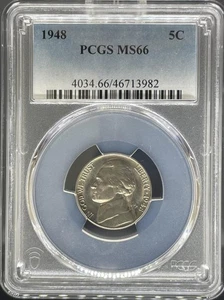 1948 Jefferson Nickel MS66 PCGS (#PA46713982) - Foto 1 di 2