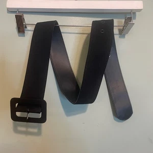 Breiter schwarzer Gürtel Damenmode Accessoire quadratische Schnalle verstellbar - Bild 1 von 3
