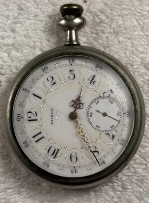 Antique 1897 Elgin 7 Jewel Pocket Watch With Gold Inlaying Grade 151 Model 6 - Image 1 of 4