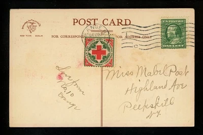 US Postal History #WX6 Christmas Seal Post Card 1910 Orange NJ to Peekskill NY - Image 1 of 2
