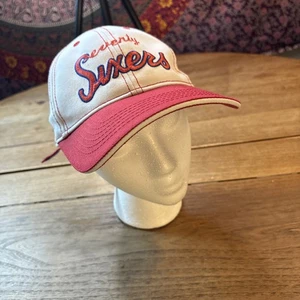 Philadelphia 76ers “Seventy Sixers” Adjustable Hat Cap OSFA White Red - Picture 1 of 8
