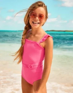 NWT LILLY PULITZER SIZE 8 GIRLS ASHLEIGH ONE-PIECE SWIMSUIT *ROXIE PINK* - Picture 1 of 3
