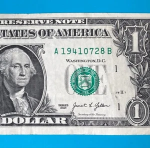 1941 July 28 (А 19410728 B) BIRTHDAY Note $1 One Dollar Bill - Picture 1 of 4