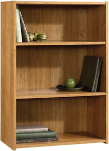 Small Bookcase Library Wooden Adjustable Shelves Storage Media Cabinet Organizer
