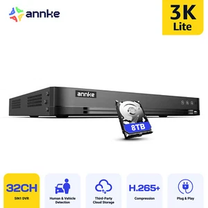 Grabadora de Video Lite DVR de Seguridad ANNKE 32CH 5 en 1 H.265+ CCTV de Vigilancia - Imagen 1 de 19