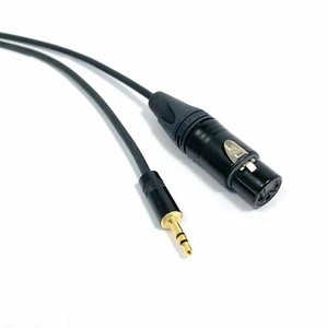 Cavo Aux Microfono Neutrik Nero, da Jack 3,5 Stereo dorato a Cannon XLR - Foto 1 di 3