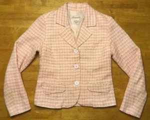Aeropostale Women's Pink & Green 3 Button Acrylic Blazer - Size: Medium - Picture 1 of 12