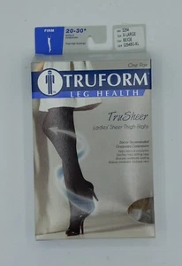Truform Firm Beige TruSheer Thigh Highs 20-30 Compression Stocking X-Large NEW - Picture 1 of 5