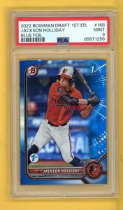 2022 Bowman Draft 1st Edition Jackson Holliday #168 (RC) Blue Foil /150 PSA 9 - Picture 1 of 2