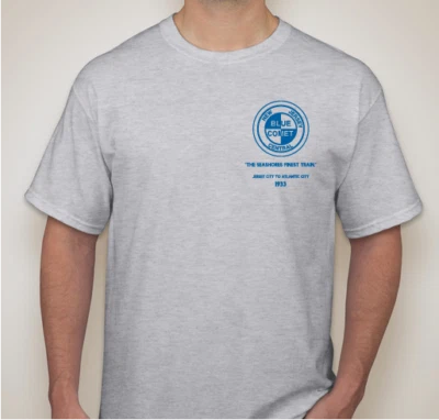 Blue Comet T 恤 1933 年尺寸 XL 全新 100% 棉 CNJ 设计两面球衣海岸 — 第 1/4 张图片