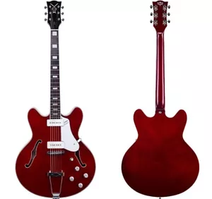 VOX Bobcat V90 mit Bigsby Soap Bar Typ PU2 Gitarre Cherry Red mit Hartschalenkoffer - Bild 1 von 2