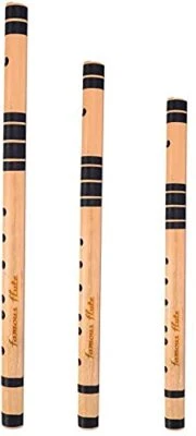 Flauta Natural Hecha a Mano Bambú Indio Bansuri Combo de A B & A Flauta Juego de 3 Piezas Foto 1 de 4