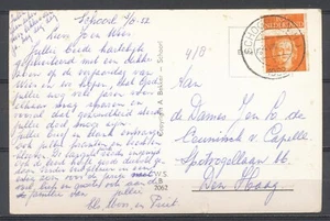 10c EN FACE (Versneden Rolzegel) SCHOORL (N.H.) 4.VIII.1952 DEN HAAG Tr448 - Imagen 1 de 2