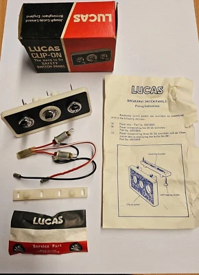 Lucas 3 switch Clip-On switch panel kit. Classic1960s car accessory 60033009 - Image 1 of 4