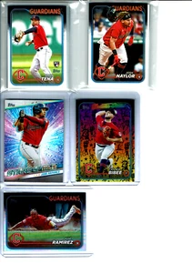 2024 Topps Baseball Series 1 & 2 Cleveland Guardians Team Set 21 Base Cards WOW - Picture 1 of 5