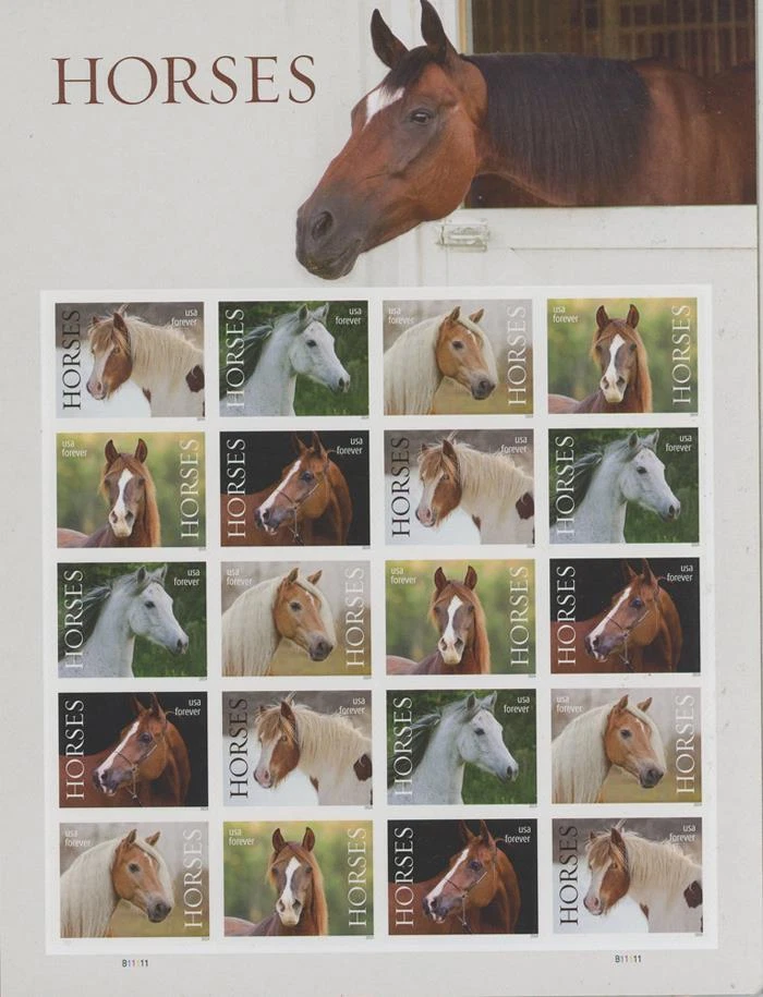 US SCOTT 5891 - 95 PANE OF 20 HORSES STAMPS FOREVER MNH - Image 1 of 1