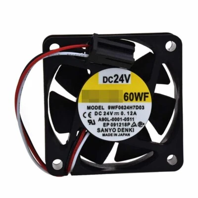 Servo Amplifier Fan 9WF0624H7D03 A90L-0001-0511 for Fanuc DC24V 0.12A 60*60*15mm - Image 1 of 4