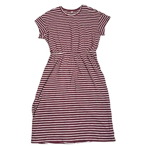 NWT Old Navy Red White Striped Open Back Midi Dress Size XXL Summer Travel - Picture 1 of 9