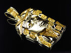 Genuine Yellow Canary Diamond Jesus Piece Charm In 10K Yellow Gold 1.5" (0.65Ct)