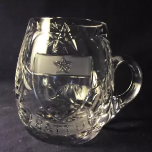 Waterford Kristall personalisierte Tasse Künstler signiert Battu Löwe Wappen - Bild 1 von 6