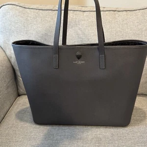 KURT GEIGER London Richmond Gray Leather Shopper Tote Bag Purse - Picture 1 of 10