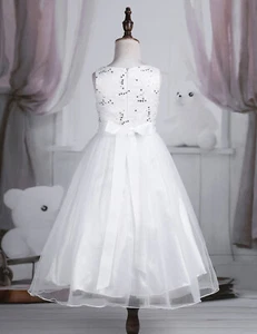 US Girls Pageant Dress Party Wedding Maxi Child Formal Tulle Sequined Prom Gown - Picture 1 of 76