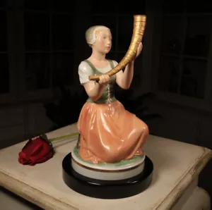 overglaze MÄDCHEN m. GOLDHORN ROYAL COPENHAGEN - Porzellanfigur - H. CHRISTENSEN - Bild 1 von 1