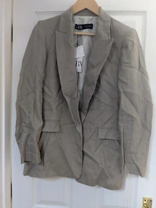 Zara Linen Blazer Size M - Picture 1 of 5