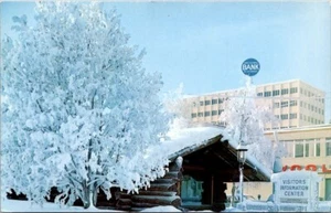 Anchorage AK Downtown Ice Encrusted Trees Winter Scene Bank postcard GP5 - Picture 1 of 2