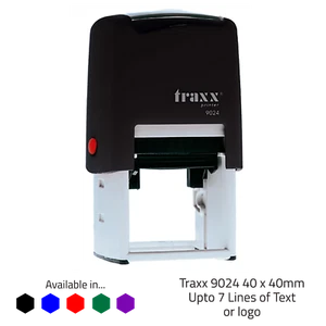 Traxx 9024 40 x 40 mm - Sello de goma autoentintado personalizado hecho a medida - Imagen 1 de 1