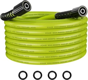 POHIR 25FT 1/4" Pressure Washer Hose 4000PSI Flexible Power Extension Hose M22 - Picture 1 of 9