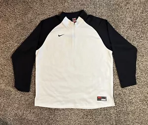 Dri-Fit Adv Tour Langarm Golfshirt weiß schwarz halber Reißverschluss Gr. XXL - Bild 1 von 4