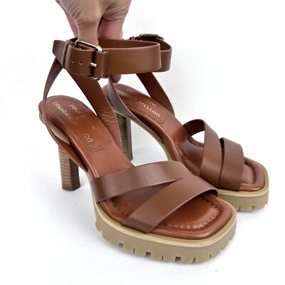 Tamara Mellon x Irina Shayk Sandal Sun Valley Heel Tan Leather Sz 5.5 NWOB READ - Image 1 of 4