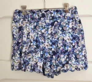 Forever New Womens Floral Frilly Shorts With Belt Loops Size AUS 10 - Picture 1 of 9