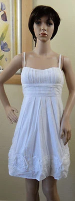 NWT BCX spaghetti strap floral bottom white dotted texture tie dress,junior 5 - Image 1 of 4