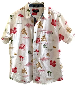 Camicia hawaiana retrò Eighty Eight Platinum da uomo taglia media boho tropicale hipster - Foto 1 di 8