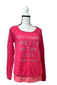 DKNY Jeans Junior’s “Sitting Pretty in the City” Sweater, Tulip, Size M - Picture 1 of 12
